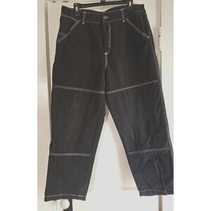 quasi black double keen utility skateboard denim pants Sz W34 inseam 27"